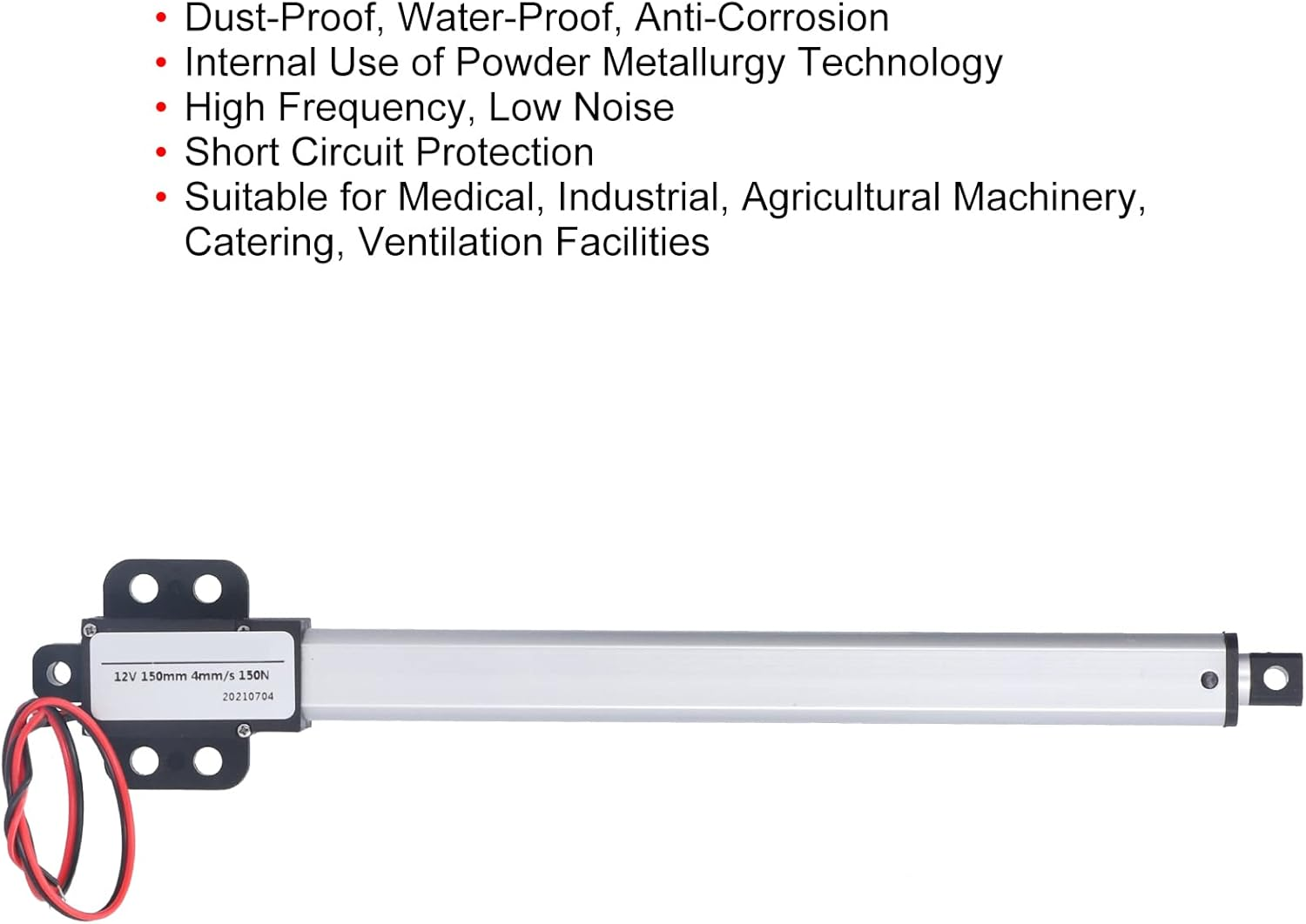 Mini Linear Actuator, 12V 150Mm Stroke High Speed Electric Micro Linear Actuator, Built in Limit Switches Low Noise Short Circuit Mini Electric Linear Actuator for Robot (Stroke 150Mm-8Mm/S-70N)