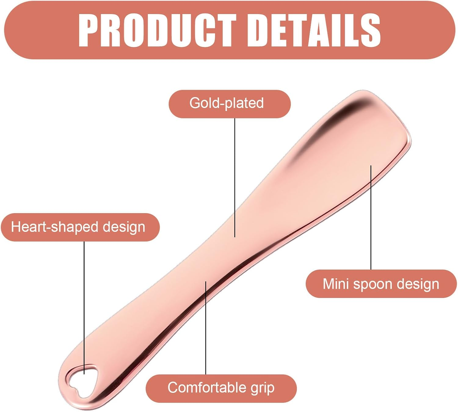 Bremorou 3Pcs Mini Metal Makeup Spatula,Metal Cosmetic Spoon,Skincare Spatula Stick Applicatorzinc Alloy,Beauty Spa Spoon Skin Care Facial Cream Mask Scoop Makeup Tools for Beauty Spa image number 4