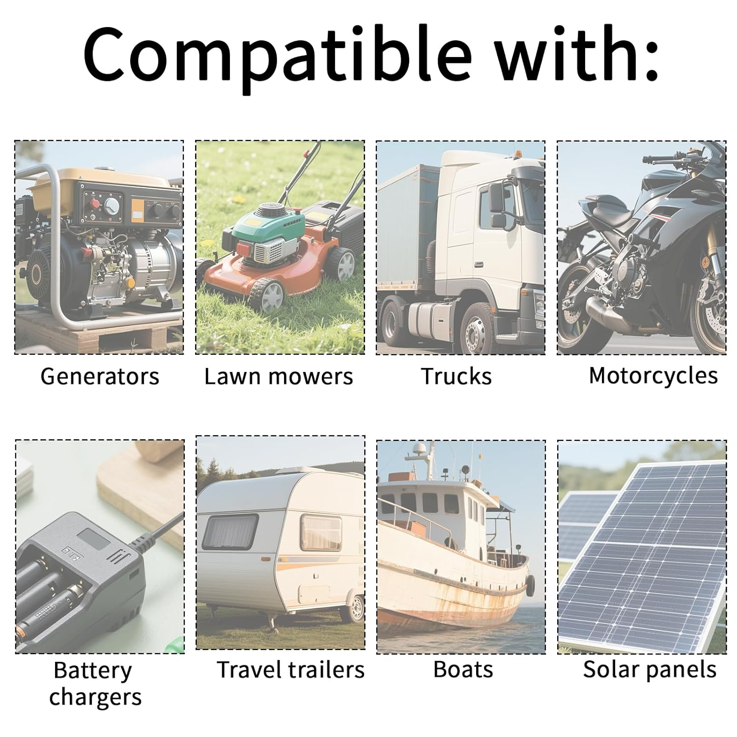 Solar Panel Connector Cable, 30Cm/1Ft Copper Wire SAE Adapter with Polarity Reverser 10AWG 600V Waterproof SAE Extension Cable for Generators Lawn Mowers Battery Chargers image number 2