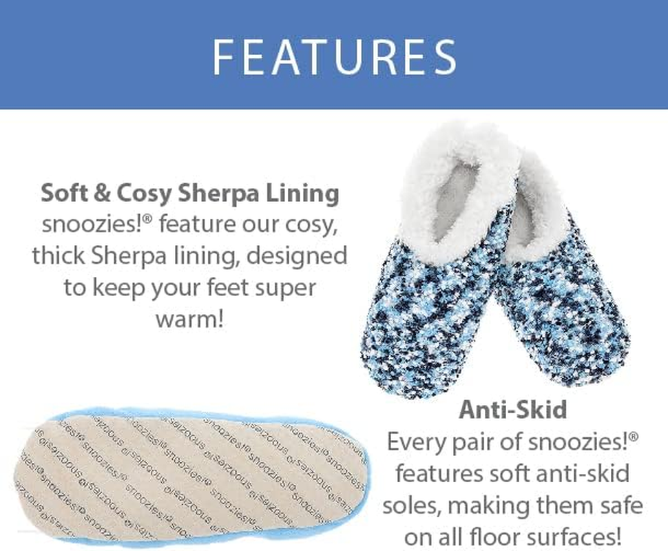 Snoozies! Sherpa Fleece Womens Slippers with Non Slip Sole - Furry Foot Pals Animal Designs - Black Cat, Dog, Mouse or Pink Pig image number 6