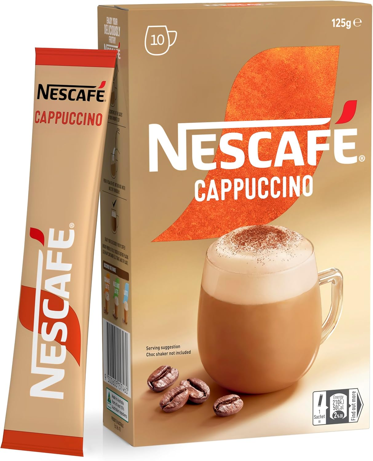 NESCAF&Eacute; Cappuccino Coffee Sachets 80 Pack, 8 X 10 Pack image number 1