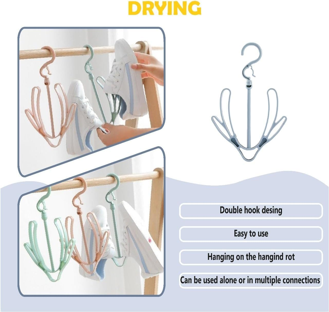 6Pcs Shoe Washing Machine Bag Kit, Shoes Laundry Bag for Washer and Dryer, 360&deg; Shoe Cleaning Bags with Zipper, Reusable Shoes Laundry Bags for All Sneakers, Slippers image number 4