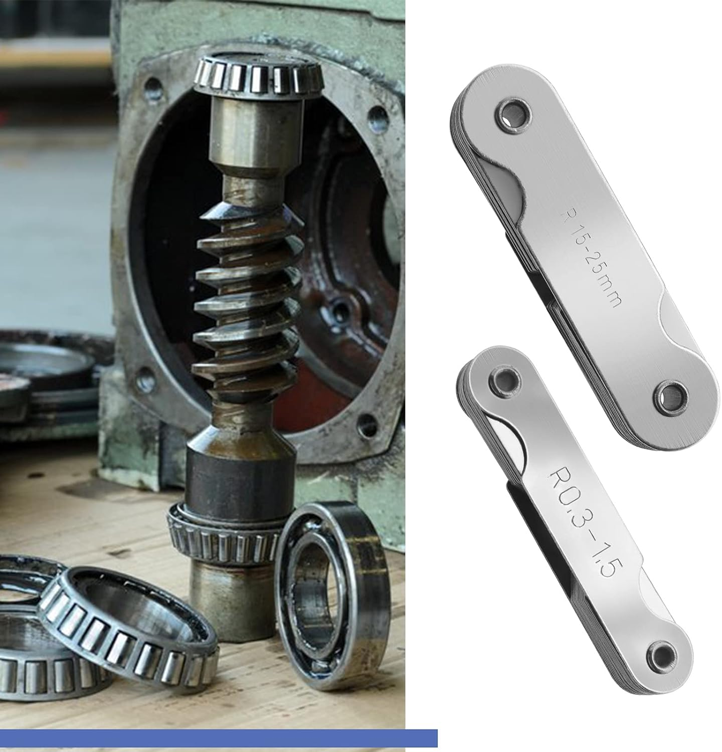 Ecsing 4 Pack Stainless Steel Radius Gauge Set Concave Convex for Tool Die Makers Check image number 5