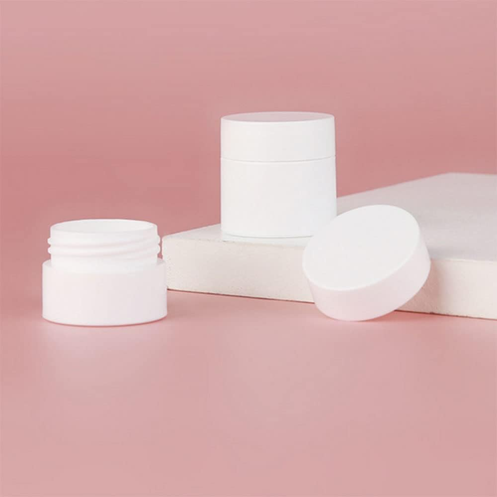 10 Pcs 50Ml White PP Plastic Scrub Face Cream Jar Container with Lids and Inner Empty Refillable Cosmetic and DIY Sample Containers Cases image number 5