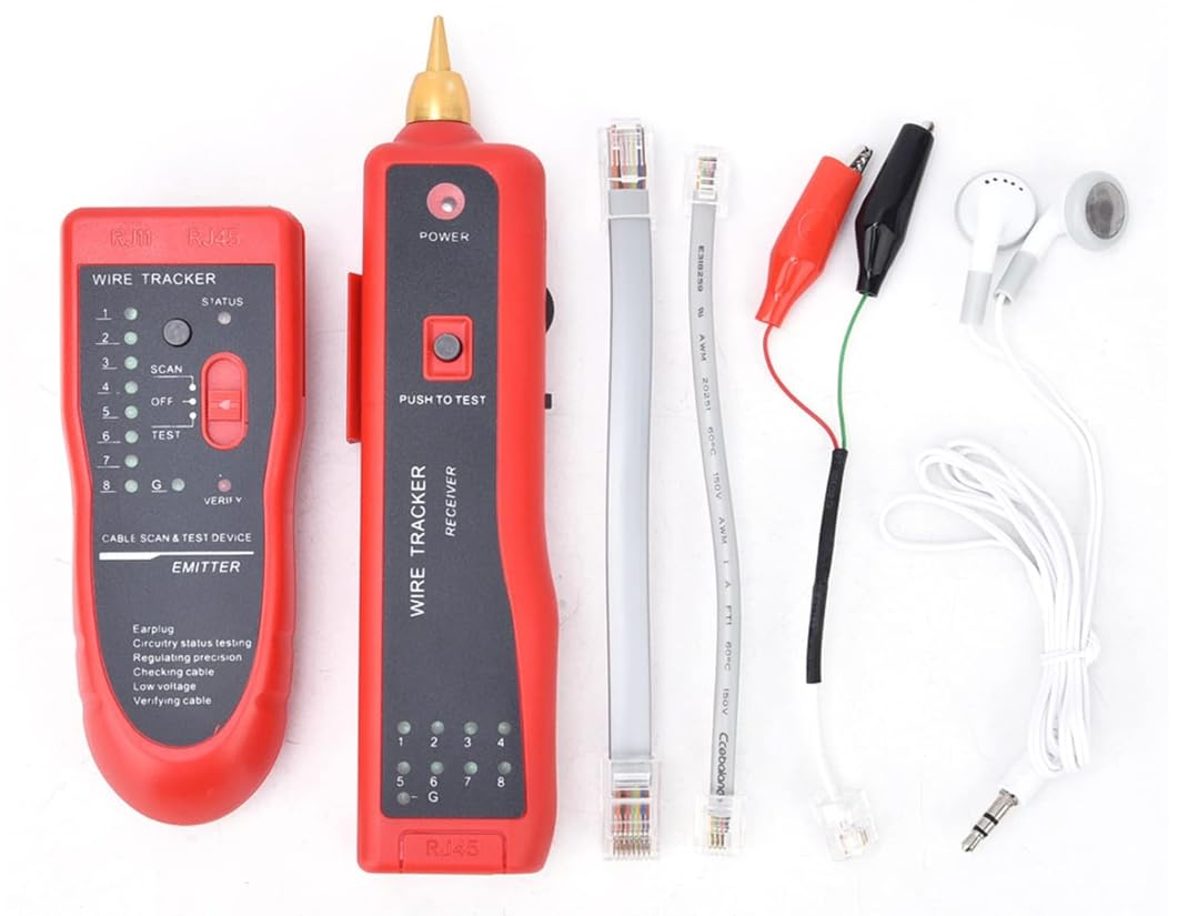 Line Finder Cable Testing Tool, RJ11 RJ45 Wire Tracker Circuit Tester Multifunction Cable Tester Wire Locator for Cable Collation image number 1
