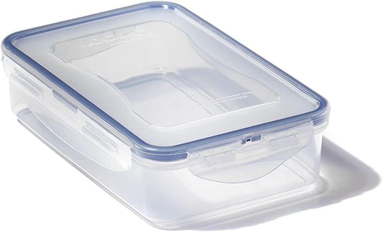 Lock & Lock Classic Rectangle Short Food Container, Clear/Blue Seal, 70062 image number 6