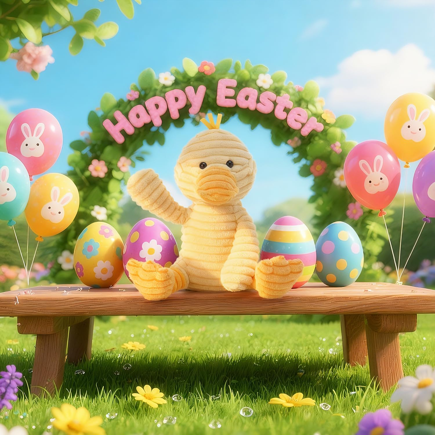 Apricot Lamb Toys Plush Corduroy Duck Stuffed Animal Soft Cuddly Perfect for Child (Corduroy Duck, 8.5 Inches) image number 2