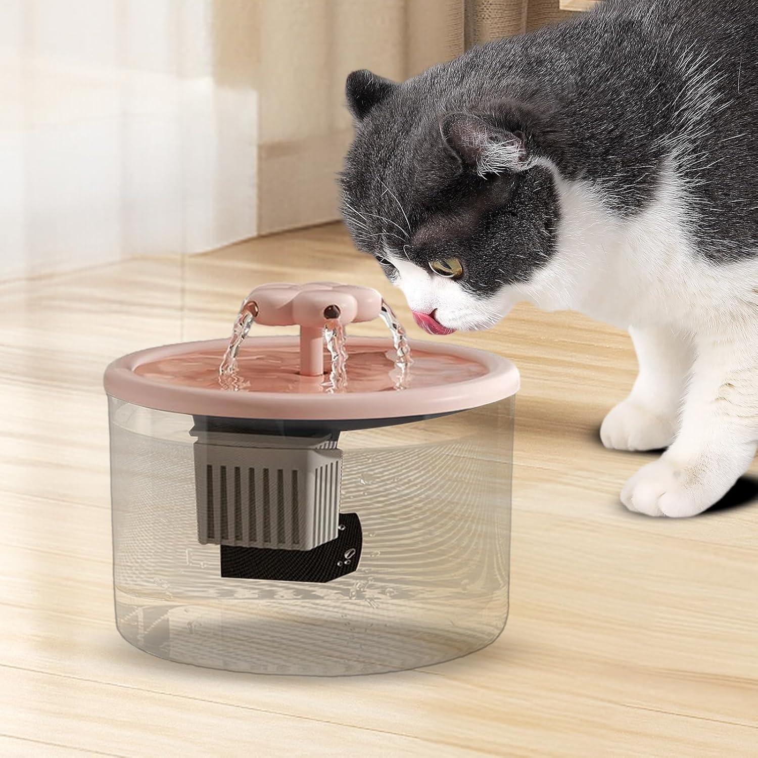 Cat Fountain 1.2L, Dog Water Dispenser, Quiet Drinking Bowl for Home Kitchen Living Room Play Area Apartment Indoor Bedroom image number 5