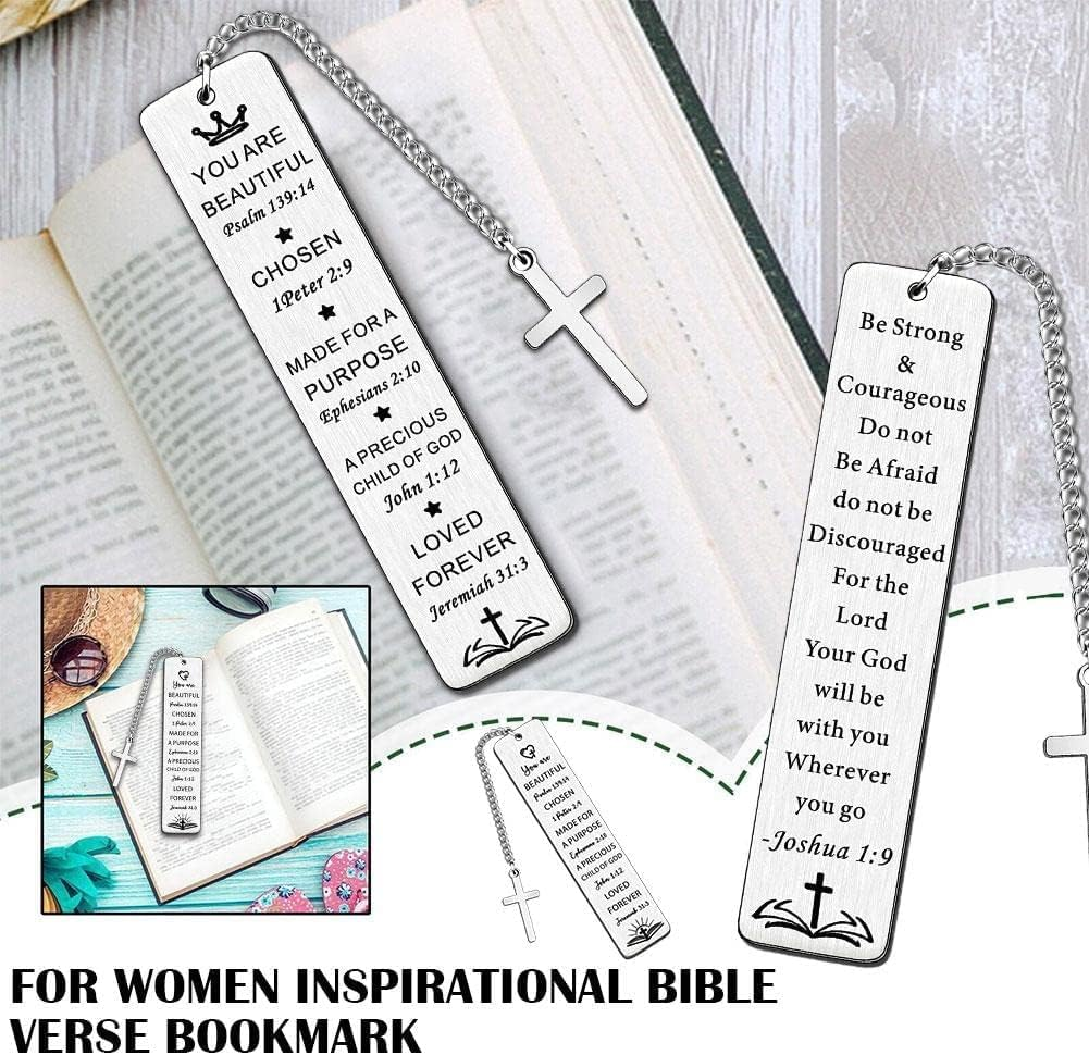 Christian Bookmarks Gifts,Christian Religious Bible Verse Bookmarks,Christmas Birthday Baptism Serenity Prayer Cancer Survivor Gift image number 3