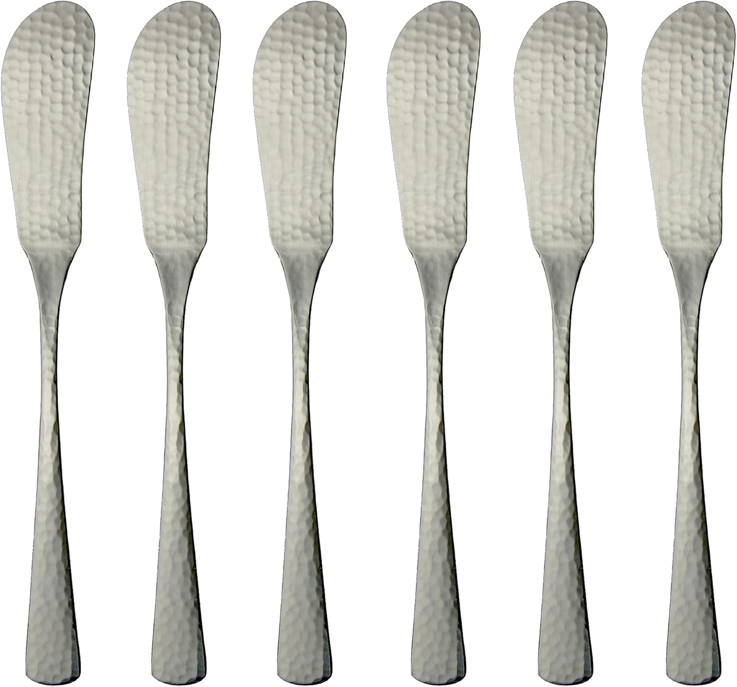 Nagao Japanese and Western Eclectic Butter Knife, 5.7 Inches (14.4 Cm), 5 Pieces + 1 Piece, 18-8 Stainless Steel, Hammered, Made In