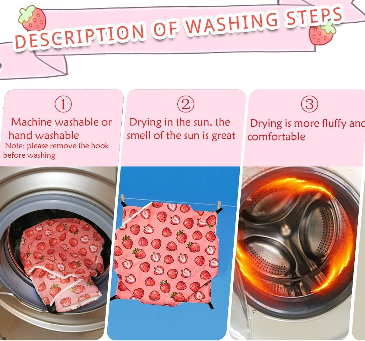 Pet Small Animal Hanging Hammock Bunkbed Hammock Cage Toy for Hamster Rat Parrot Guinea Pig Hideout Play Sleep (Pink, One Size) image number 3