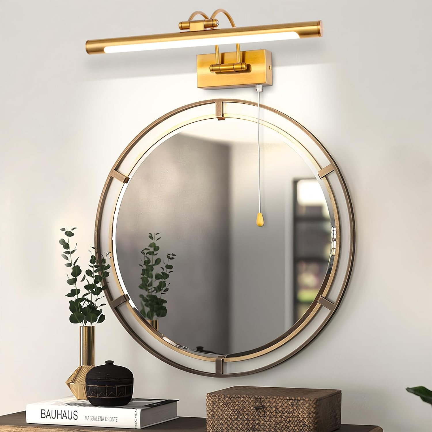 Mantolite Dimmable Picture Wall Light, 15 W, Brass, 60 Cm, LED Bathroom Mirror Light with Rotating Lamp Head for Hotel Restaurant Arc Arm, 3000 K / 4500 K / 6000 K Bed Reading Lights Display Lamps