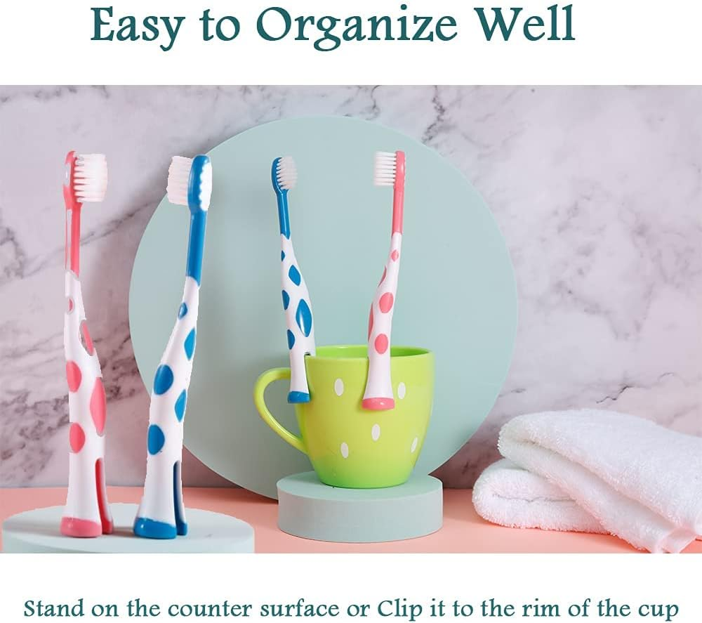 8 Packs Kids Toothbrushes with Fun Timer,Child Sized Brush Heads (3-10 Year Old) Kid Toothbrush with Easy Storage,Bpa Free,Extra Soft Lovely Little Deer Toothbrush image number 1