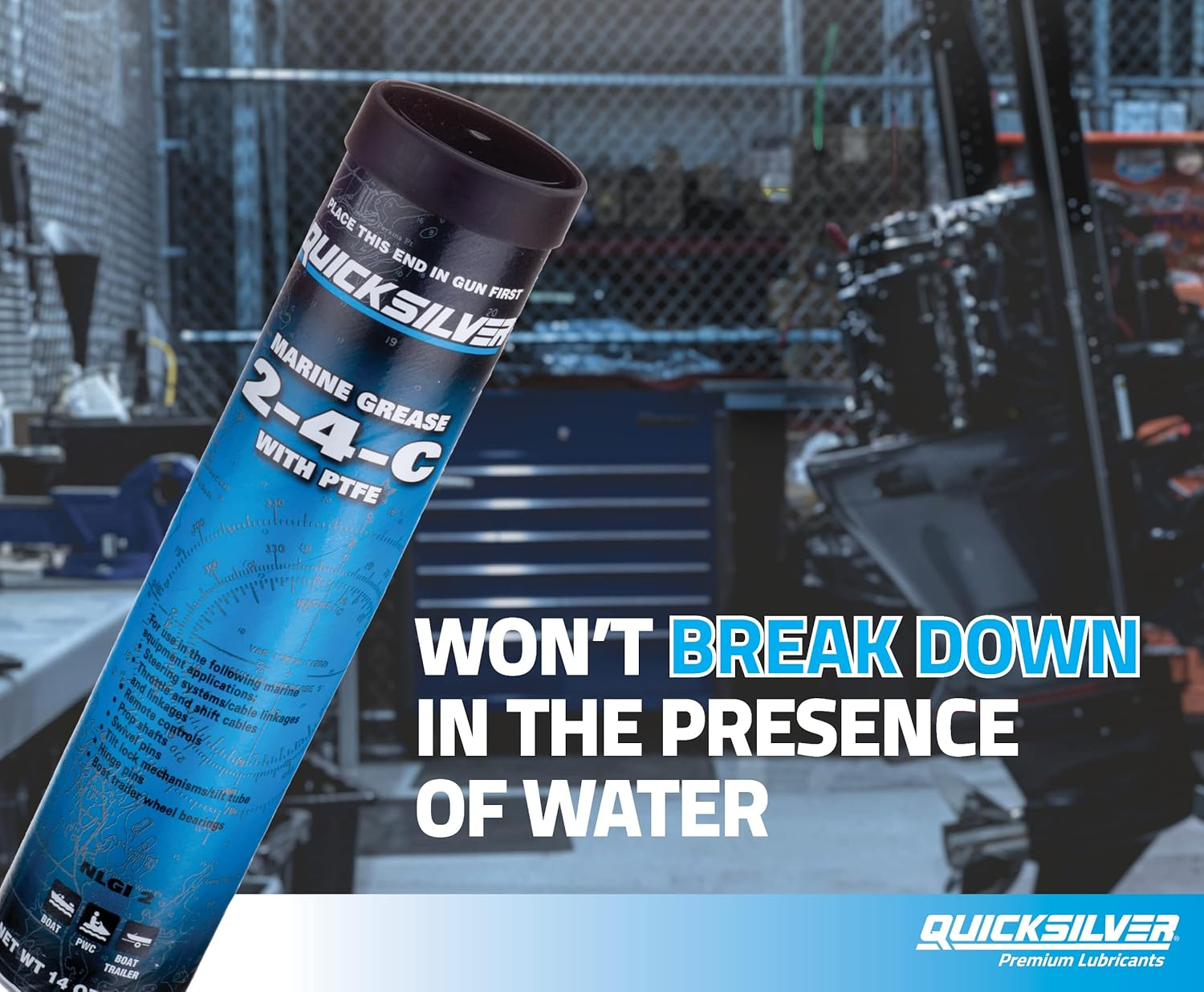 Quicksilver 802861Q1 2-4-C Marine Grease/Lubricant with PTFE 89 Ml