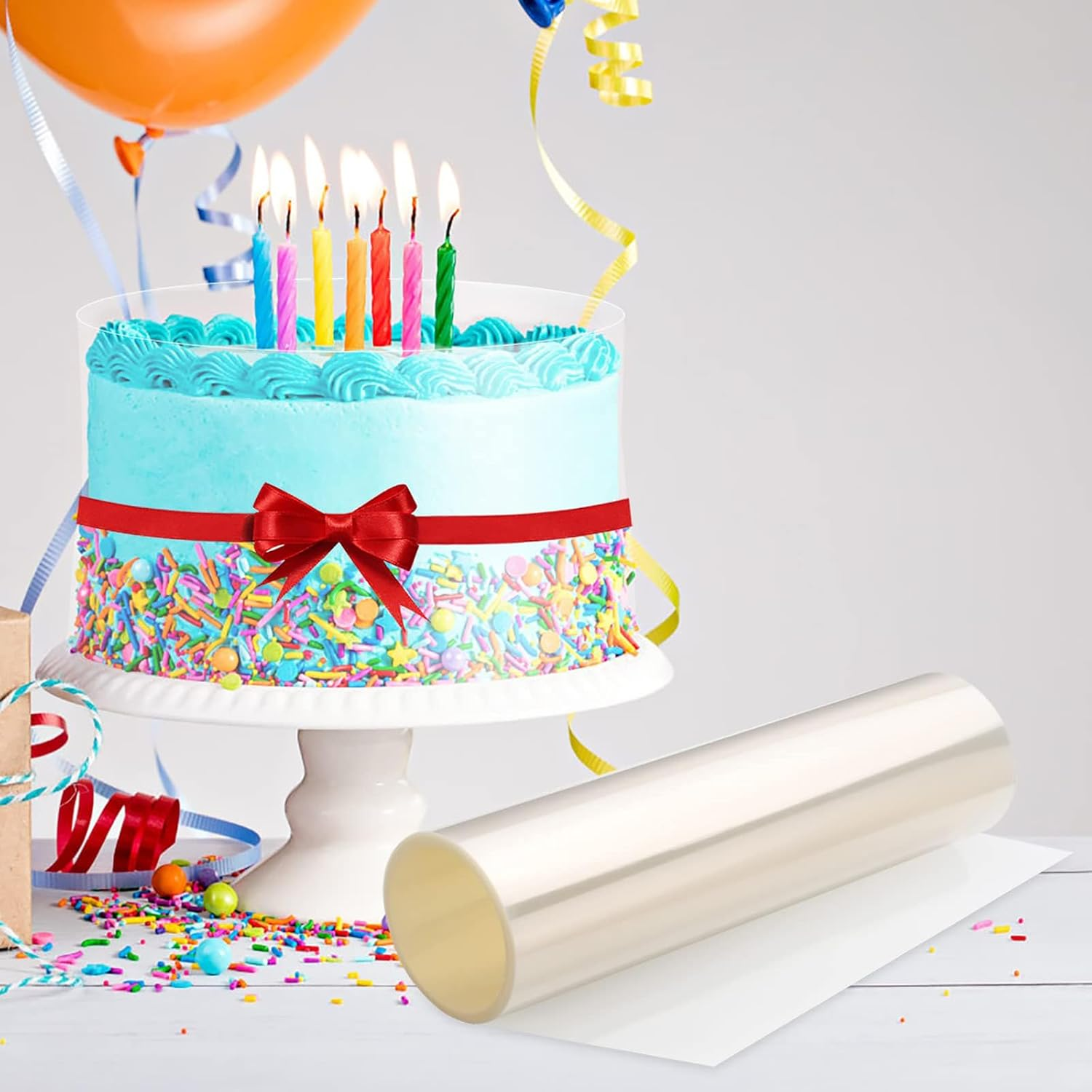 EP Leben Acetate Cake Collars, 30Cm X 10M Thickened Acetate Sheets for Baking Cakes, Chocolate Mousse Cake Surrounding Edge Decorating