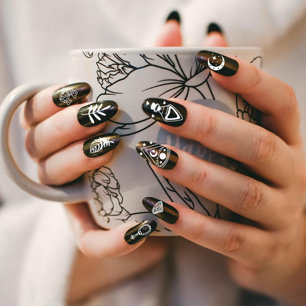 PH Pandahall 3Pcs Moon Stars Pattern Nail Stamp Plate Cute Cat Shape Print Art Template Stainless Steel Nail Image Plate Sun Pattern Nails Art Stencils for Women DIY Printing 4.7X2.3 Inch image number 1