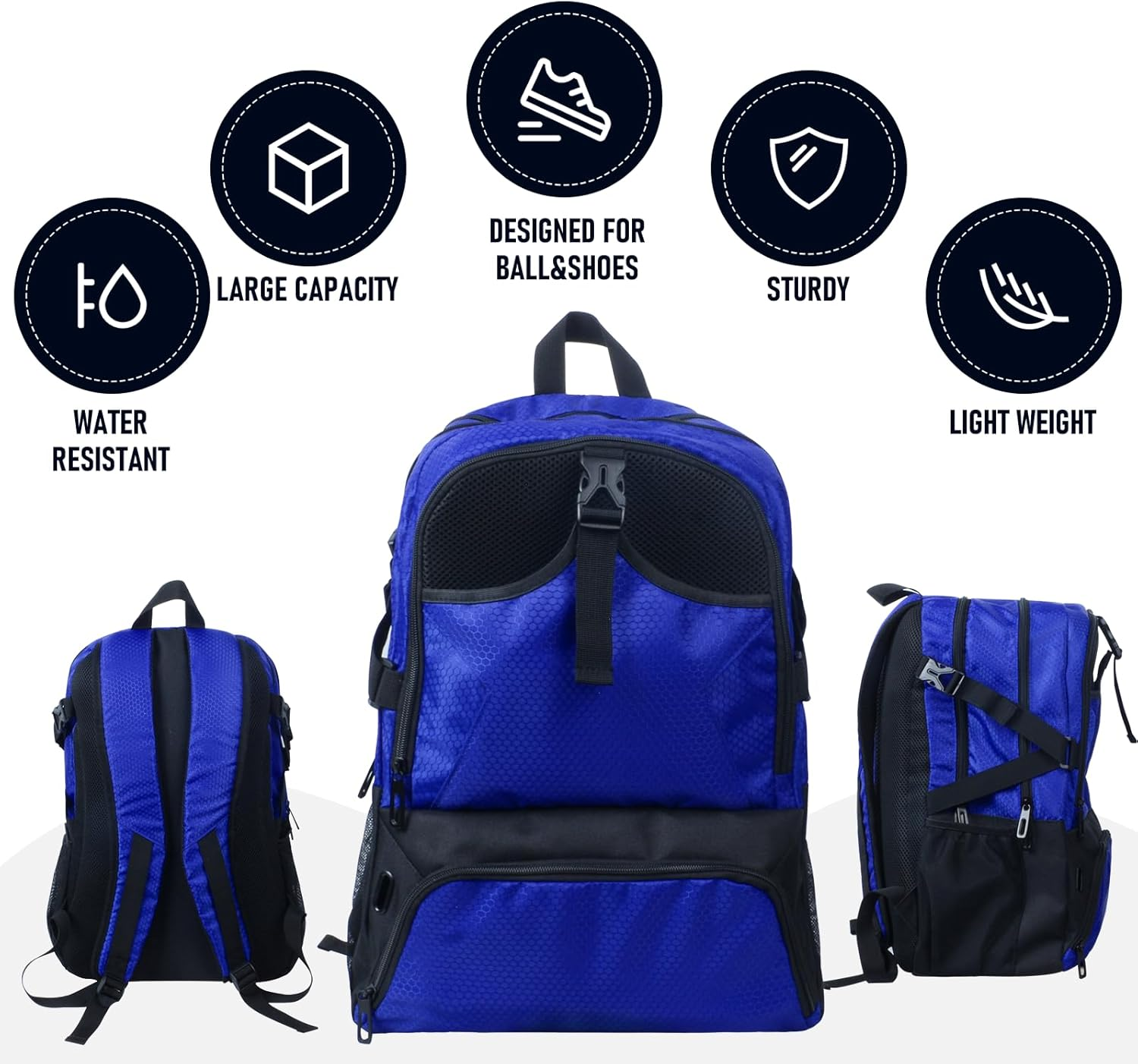 Basketball Backpack, Waterproof Basketball Bag with Large Shoe and Ball Compartment, Backpack for Women Men, Sports Equipment Bag for Soccer, Volleyball, Gym, Outdoor, Travel, 30L image number 2