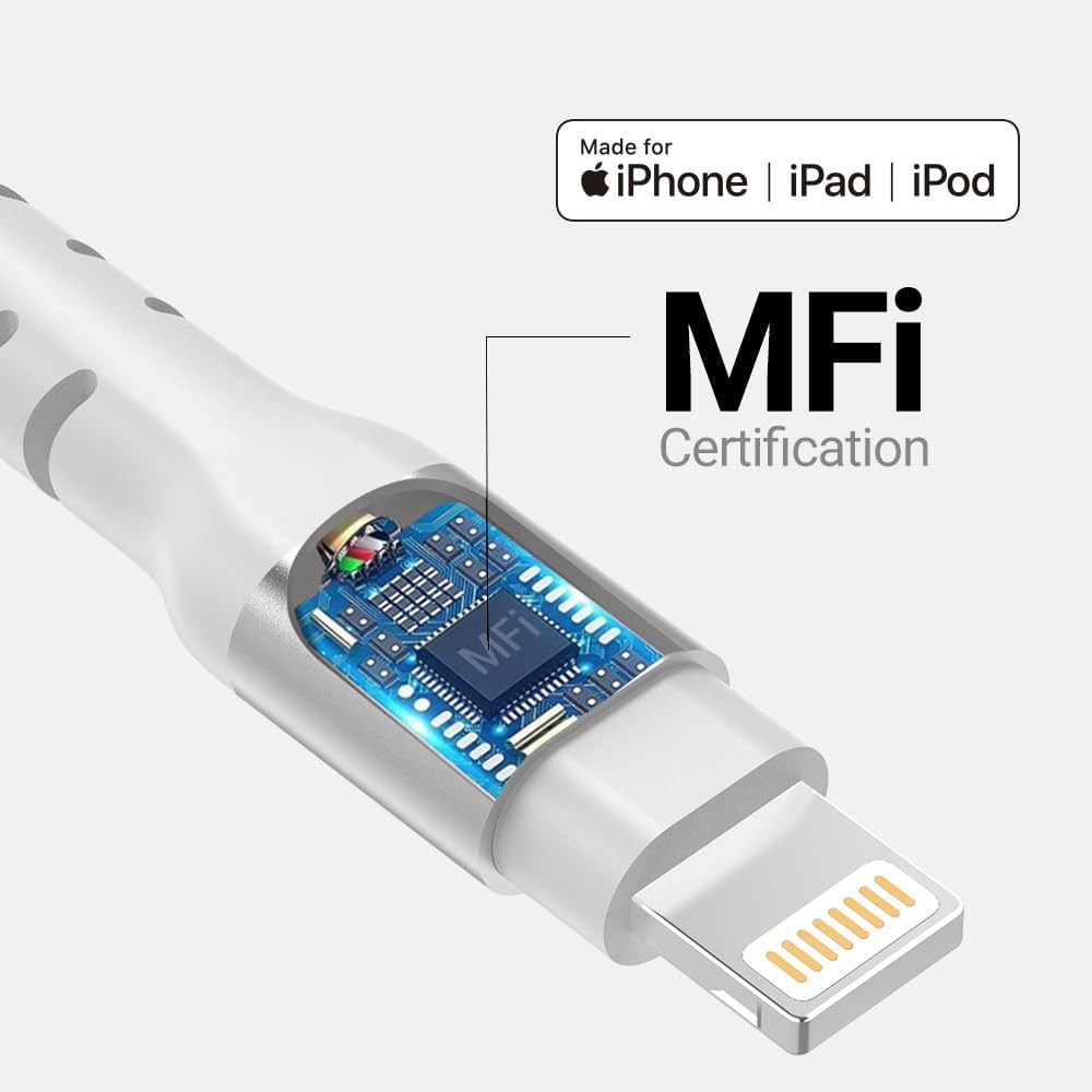 USB to Lightning Cable 1M 2Pack, Apple Mfi Certified Lightning Cable Bradied Iphone Cable Fast Charging for Iphone 14 Pro Max/13/12, Ipad Pro/Air/Mini, Ipad, Airpods image number 1
