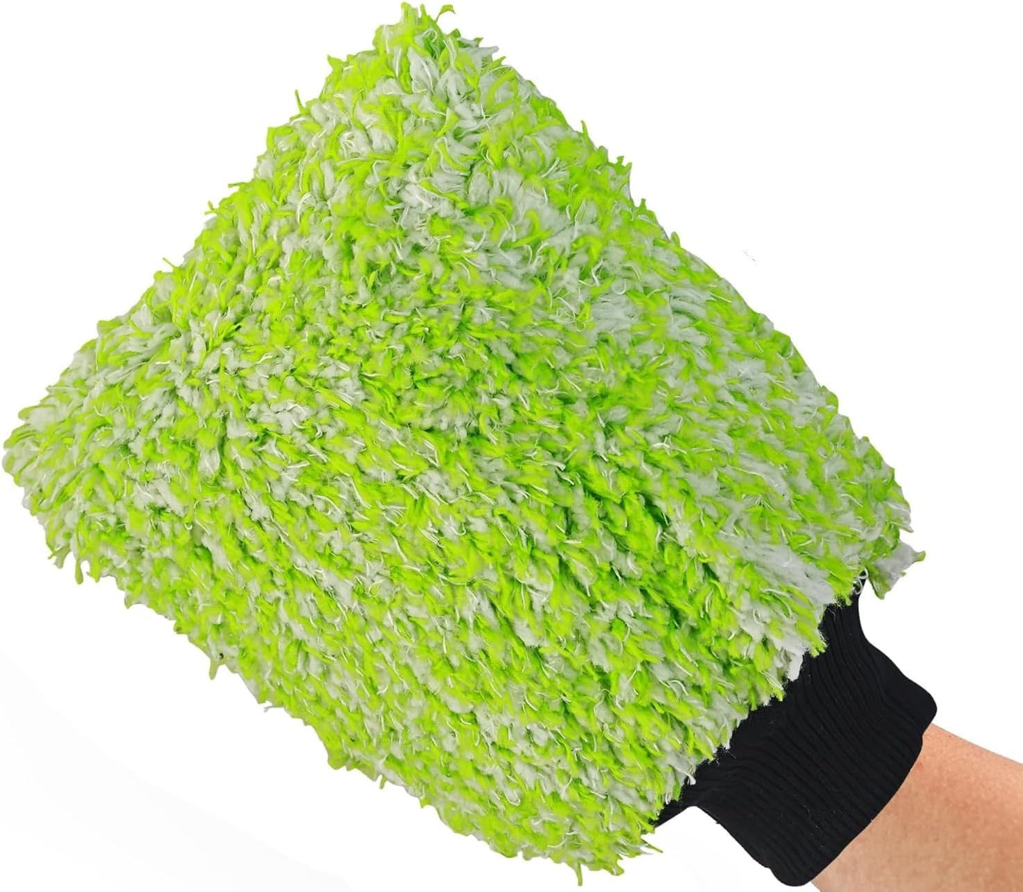 New Car Wash Mitt,Premium Cyclone Microfiber Washing Gloves, Holds Tons of Sudsy Water for Effective Washing, Machine Washable, Lint Free, Scratch Free (Green, 28X20Cm) image number 4