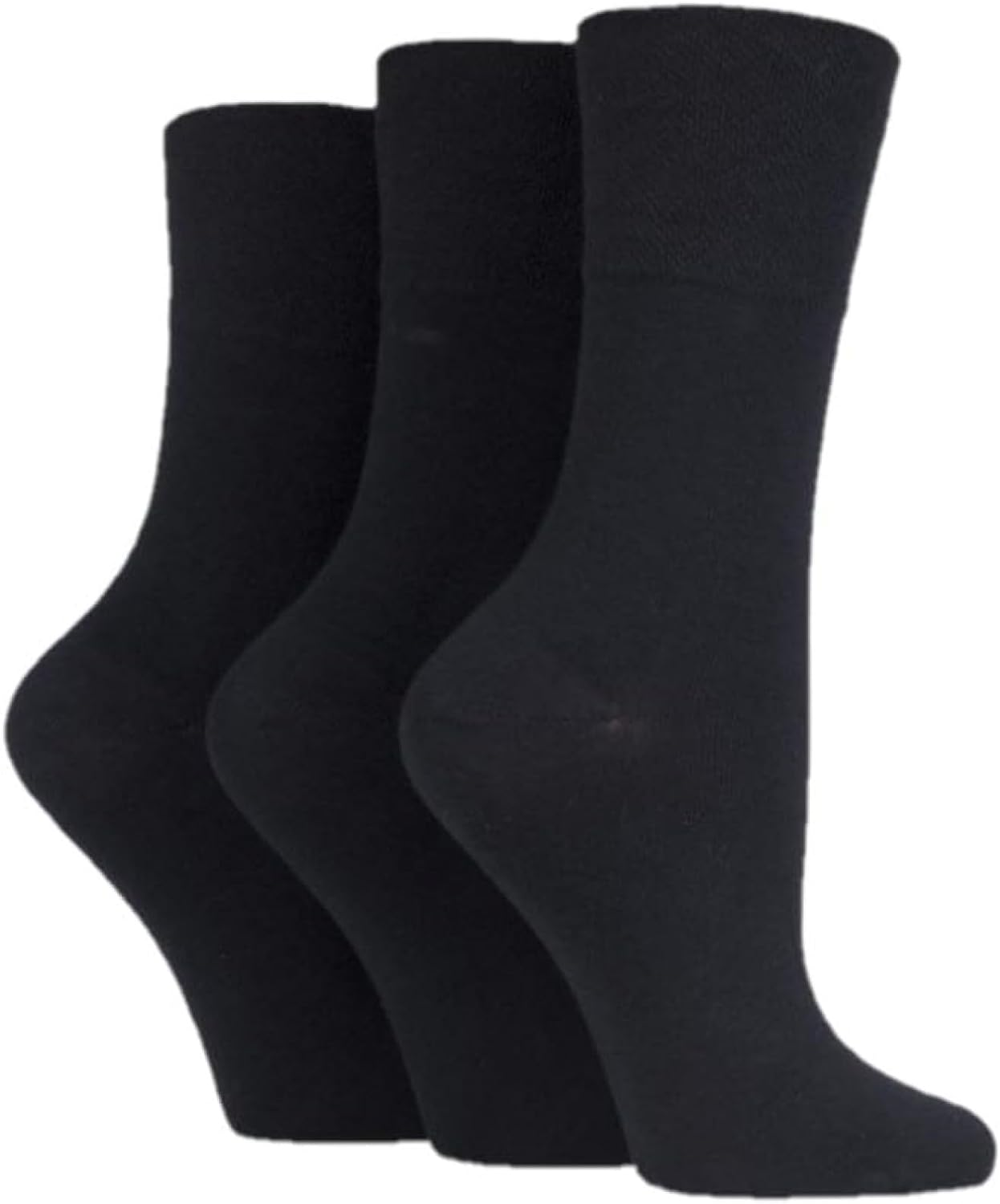 IOMI Footnurse | Sockshop | Ladies&rsquo; Diabetic Cotton Rich Socks | 3 Pairs | Non-Binding Honeycomb Top, Soft & Breathable | UK 4-8 / US 5-9