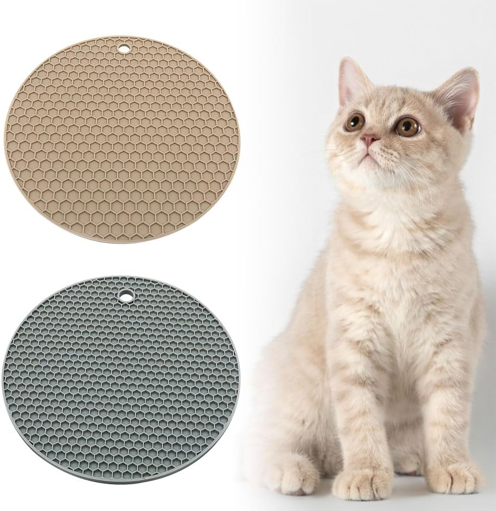Bowl Mat for Dogs, Cats, Licking Mat, Mat for Cat Bowl, Non-Slip Mat for Dog Bowl or Cat Bowl, Premium Lick Mat Dog with Suction Cup, Dog Bowl Mat, Pack of 2 image number 6