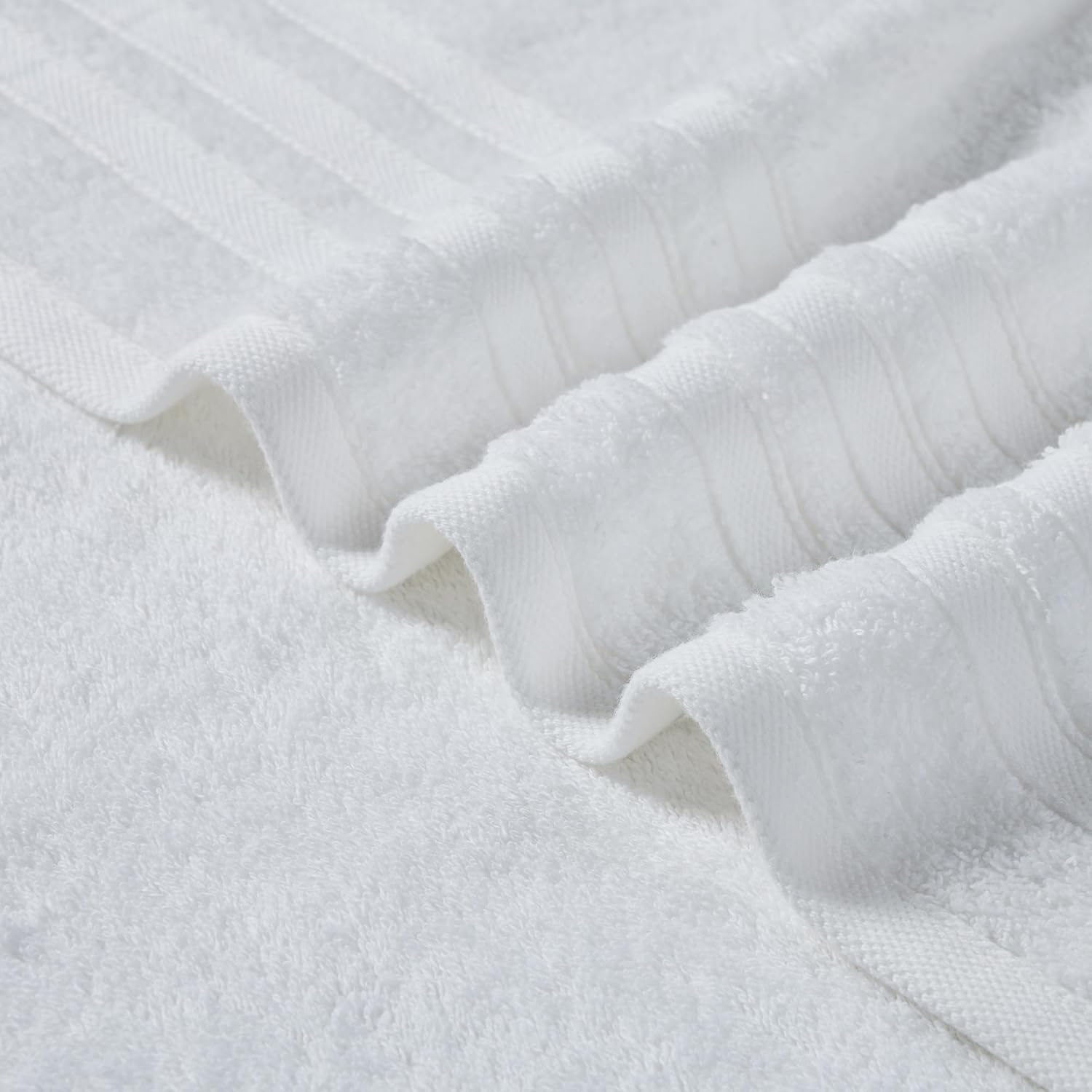 LINENOVA 100% Cotton Bath Towels 2 Pack - Premium 450GSM Soft & Lightweight Towel Set, Quick Dry & Absorbent Bathroom Towels, Ideal for Hotel, Spa and Gym Use (65X130Cm, White)