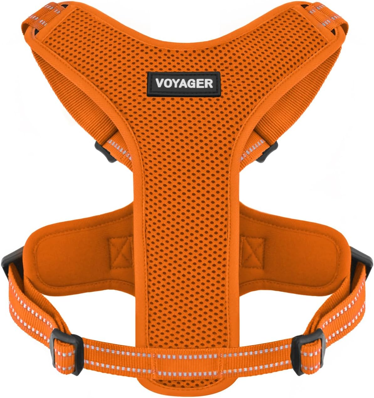 Air Frontier Mesh Dog Harness with Steel Leash D-Ring, Reflective Stitching, and Lightweight Breathable No-Pull Design, Adjustable Neck and Chest Straps for Small to Large Breeds - ORW, S image number 5