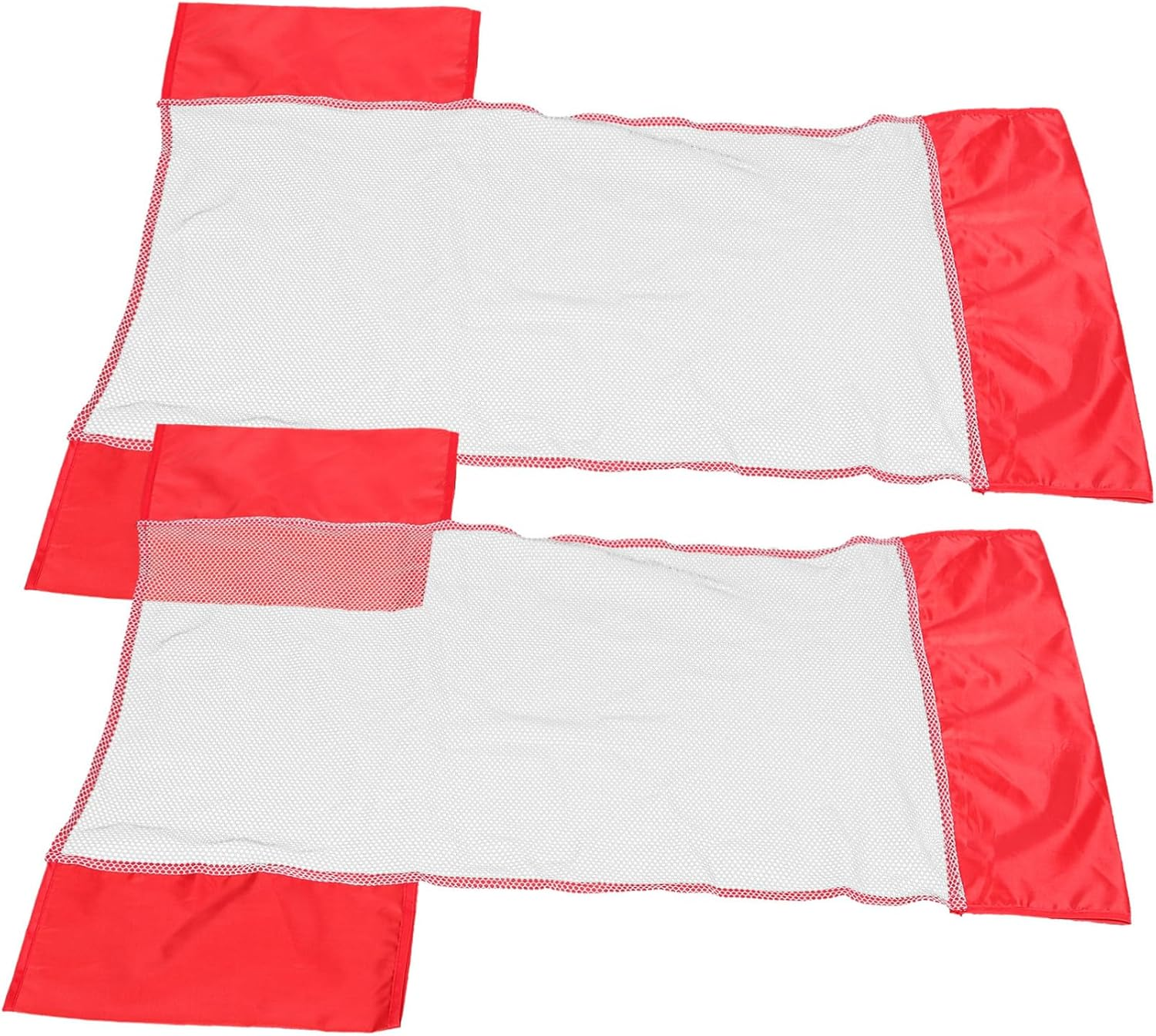 2Pcs Portable Swim Float Nets Pool Chair Mesh Swim Accessory Red Mesh Convenient Water Float for Swimming Pool and Beach Games image number 3