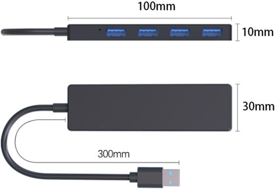 USB 3.0 Hub,Portable USB Adapter Extender, 4 Port USB Hub Splitter for Laptop, Xbox, Flash Drive, HDD, Console, Printer, PC, Keyboards, Mouse(Not for Charging) image number 2