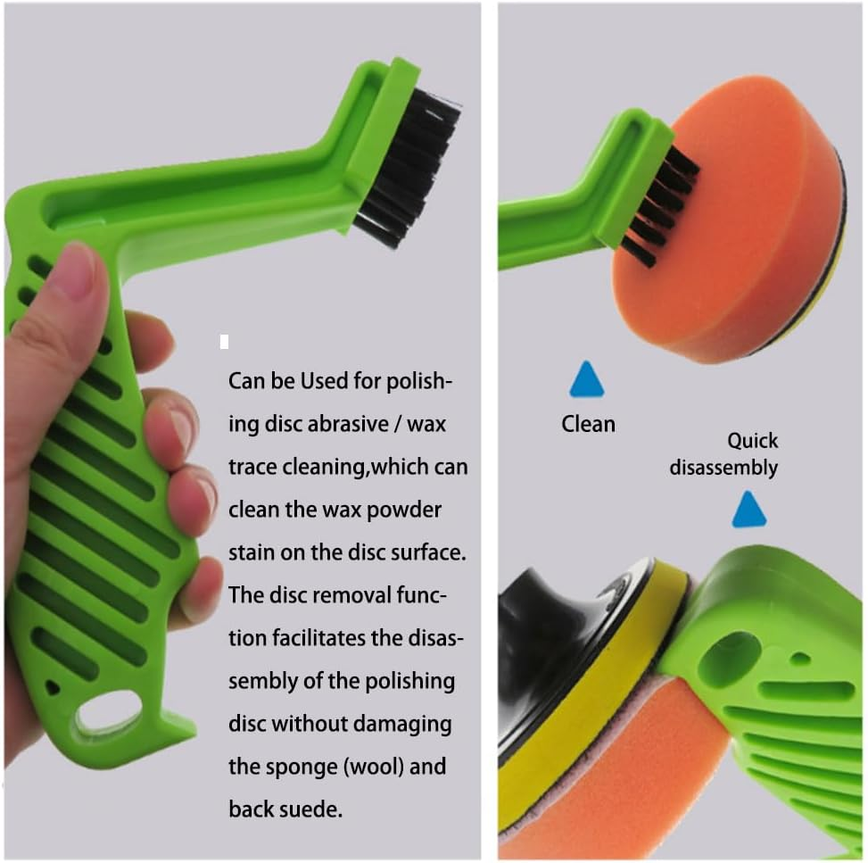 2 Pcs Polishing Pad Conditioning Brush,Polishing Pad Cleaner,Polishing and Buffing Pad Cleaning Spur Tool,Polishing Spur Tool Set,Car Buffing Pad Professional Cleaning Tool,Green image number 3