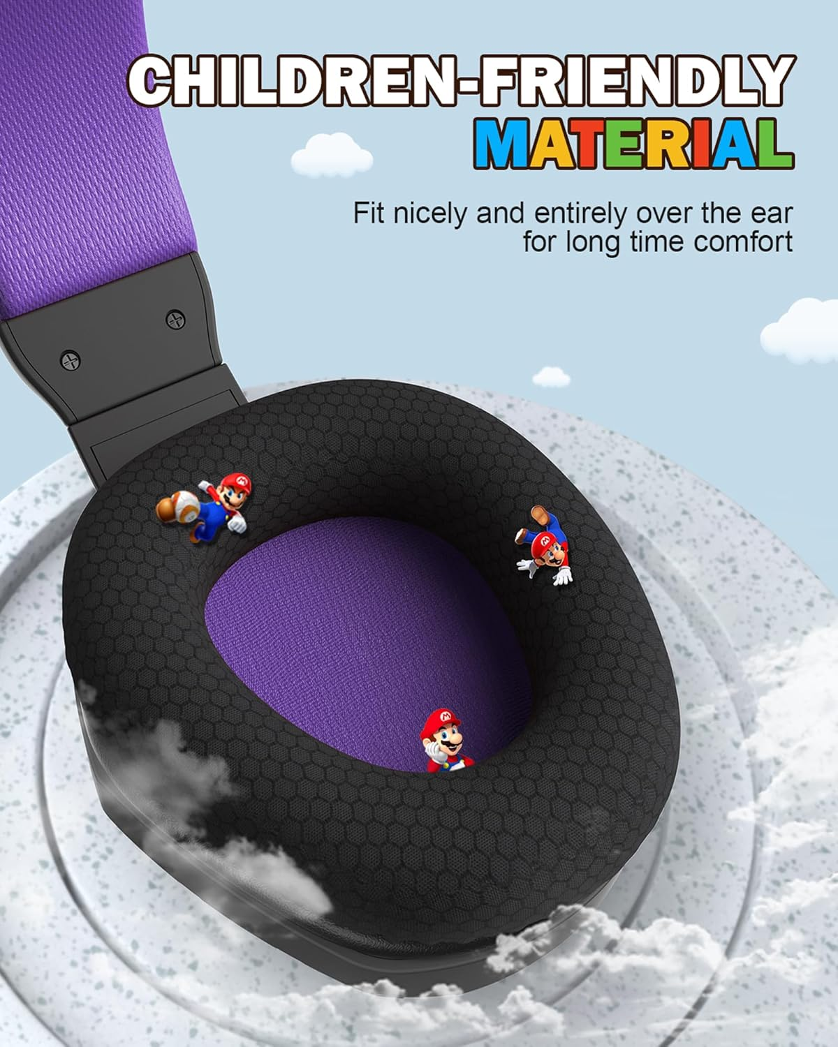 NUBWO U3 Gaming Headset with Mic for PC, PS4, PS5, Xbox1, Mac, Switch, Wired Over-Ear Gaming Headphones with Mic Clear Call, Lightweight & In-Line Control-Purple image number 6