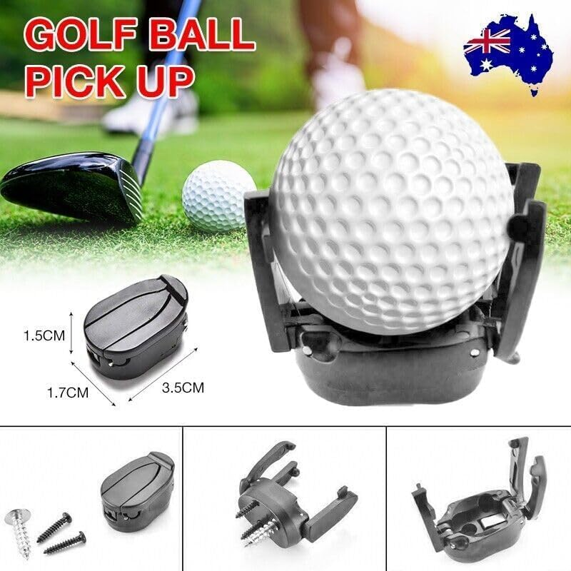 AIMALL U Golf Ball Pick up Tool Retriever Putt Retriever Back Saver for Putter Grip, Foldable, Durable Plastic, Black