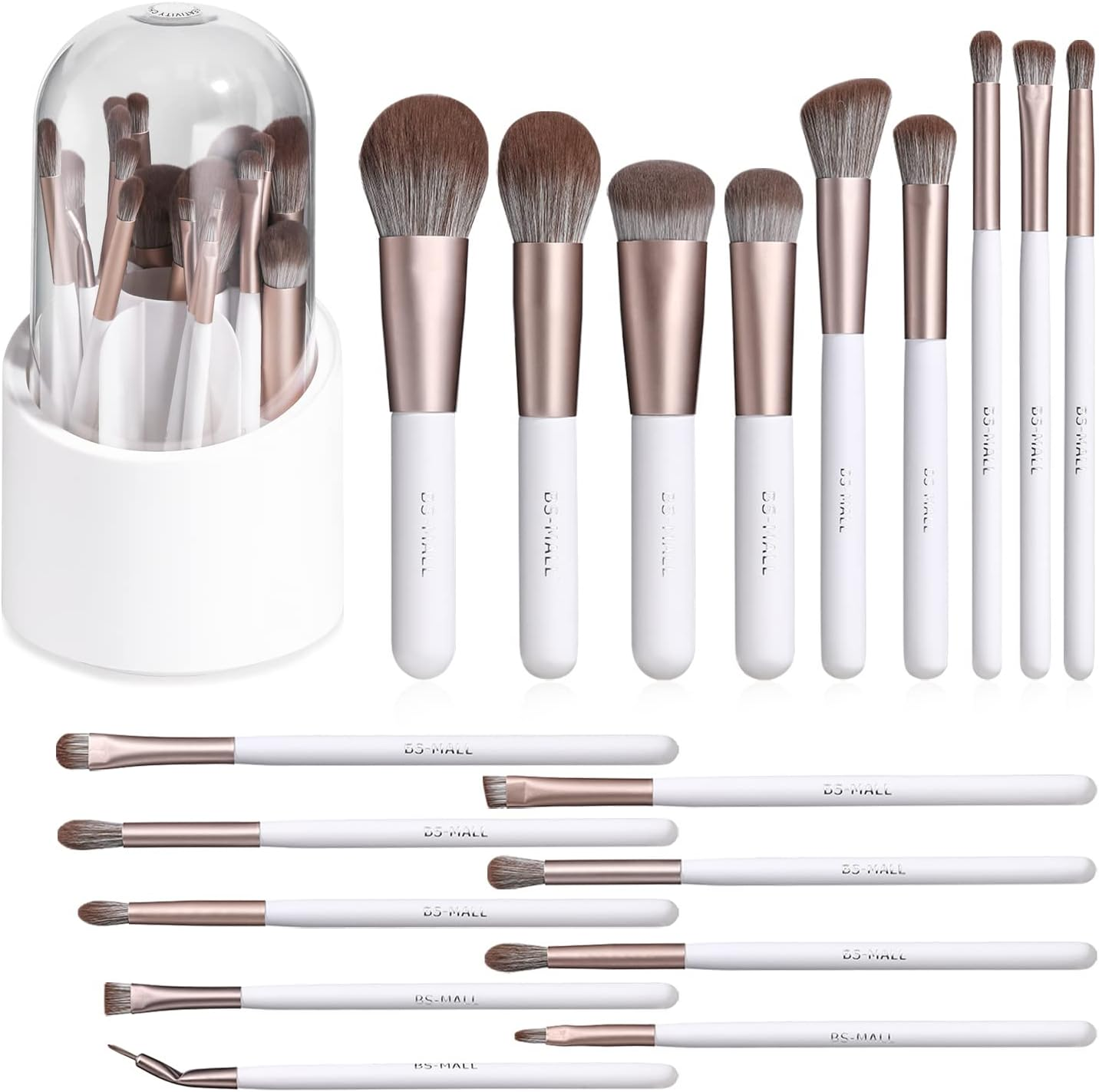 BS-MALL 20 Pcs Makeup Brushes Set Pro with Portable Case - Eyeshadow Brush, Concealer Brush, Blush Brush & Foundation Brush for Travel, Daily Use & Versatile Occasions