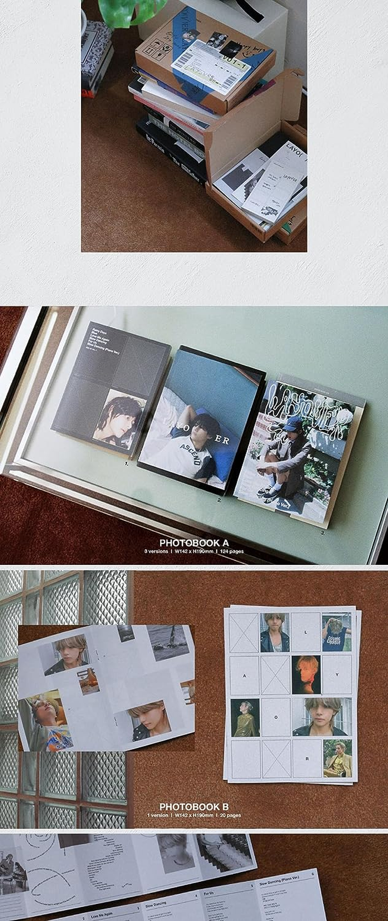 BTS V Layover 1St Solo Album Out Box+Contents+Photobook+Lyric Book+Photocard+Etc+Tracking Sealed Bangtan (Standard Random) - Standard Version.2 image number 4