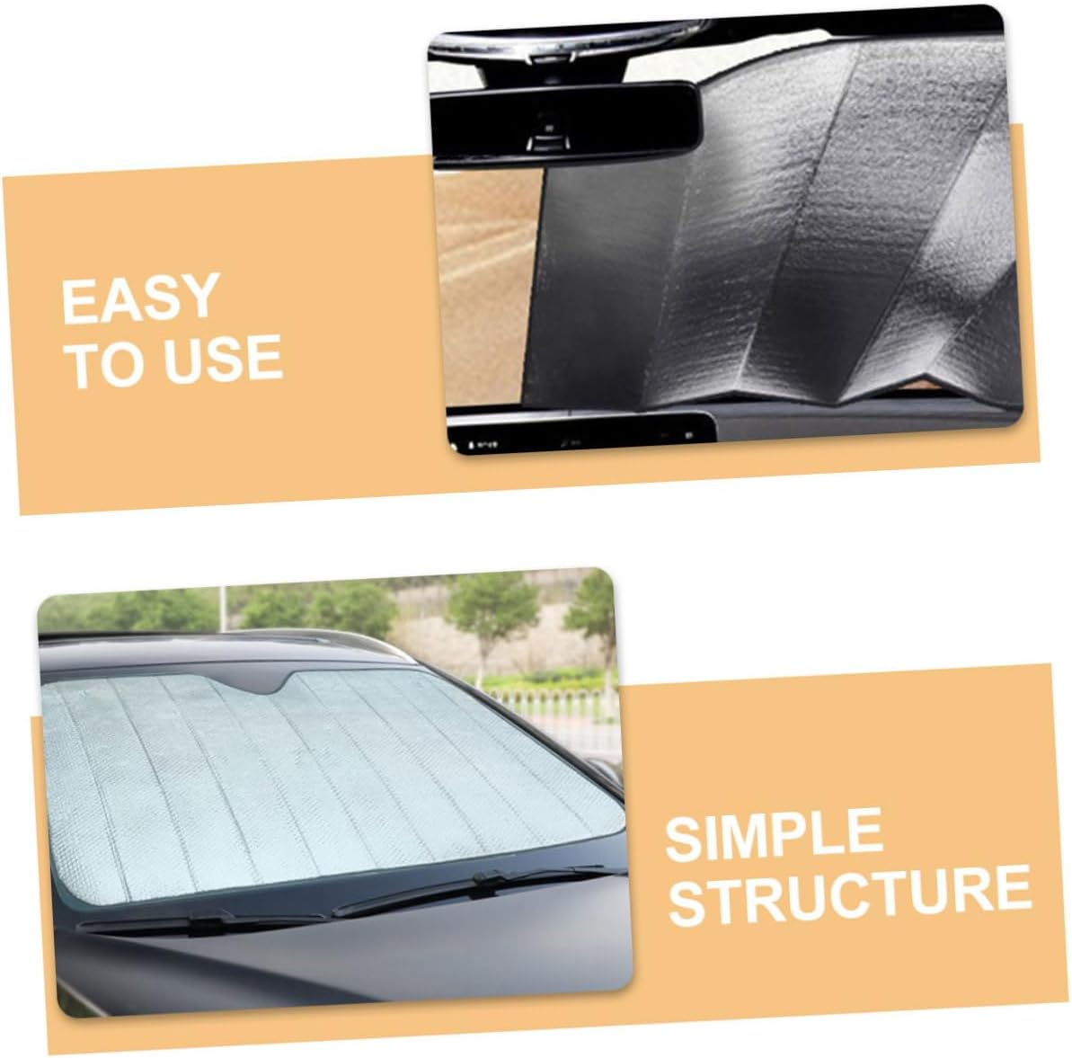 SOLUSTRE 4Pcs Car Sun Shade for Windshield Protection Reflective Sun Cover to Reduce Heat Automotive Window Shade for Vehicle Use