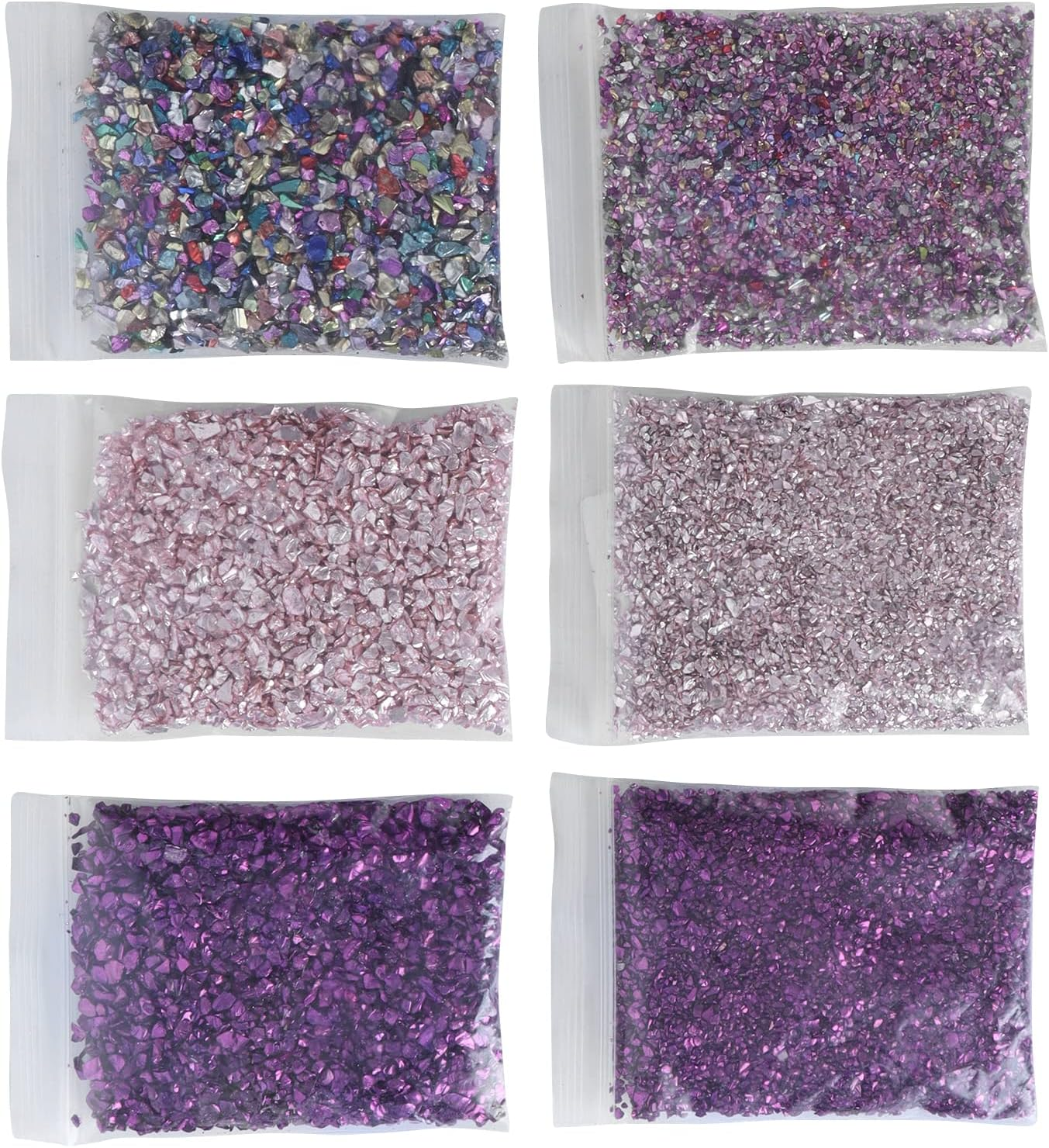 DIY Shining Crushed Glass Filler Glitter for Resin Craft Decoration for Family - Mix/Pink/Purple, Large/Small Bag image number 6