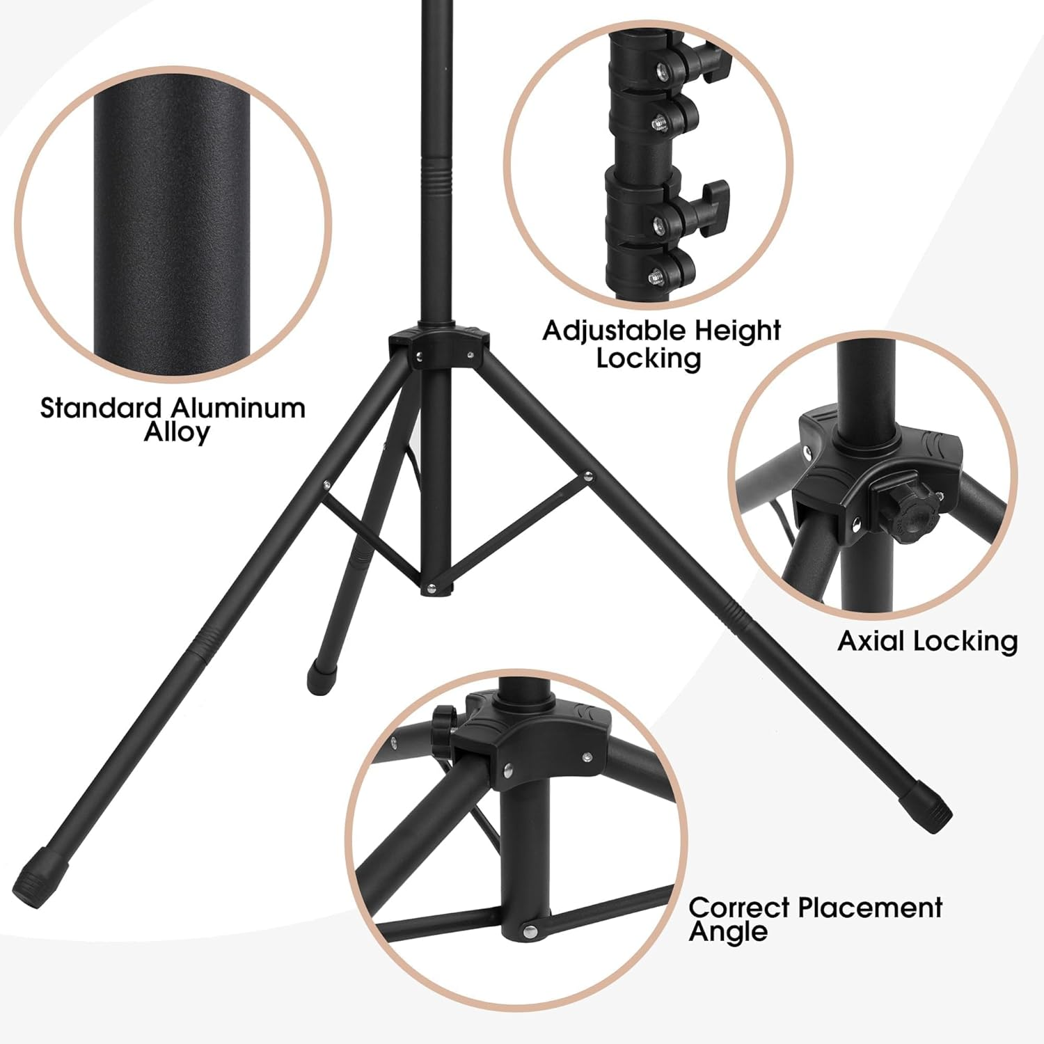 Photography T-Shape Backdrop Stand Kit, 1.5M X 2M, with 6 Spring Clamps and Carry Bag (Black, 1.5 * 2M) image number 3