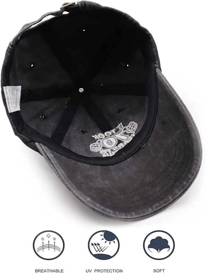 Ermaoo Vintage 70Th Birthday Tribute Cap: Funny Embroidered & Adjustable Washed Cotton Hat for Men and Women - Navy image number 6