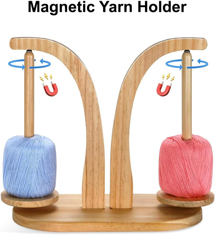 Yarn Holder for Knitting and Crocheting,Strong Load Bearing Yarn Ball Holder,Rotate the Magnetic Wool Rack, for Knitting Enthusiasts,28.7X27.5 Cm image number 5