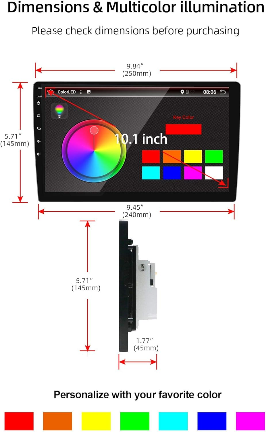 JOYX Android 12 Double Din Car Stereo Head Unit Universal Radio - Free Backup Camera - 【2G+32G】- 10.1 Inch - Support Bluetooth DAB Wifi 4G Steering Wheel 1080P Video Mirrorlink Carplay Android Auto image number 1