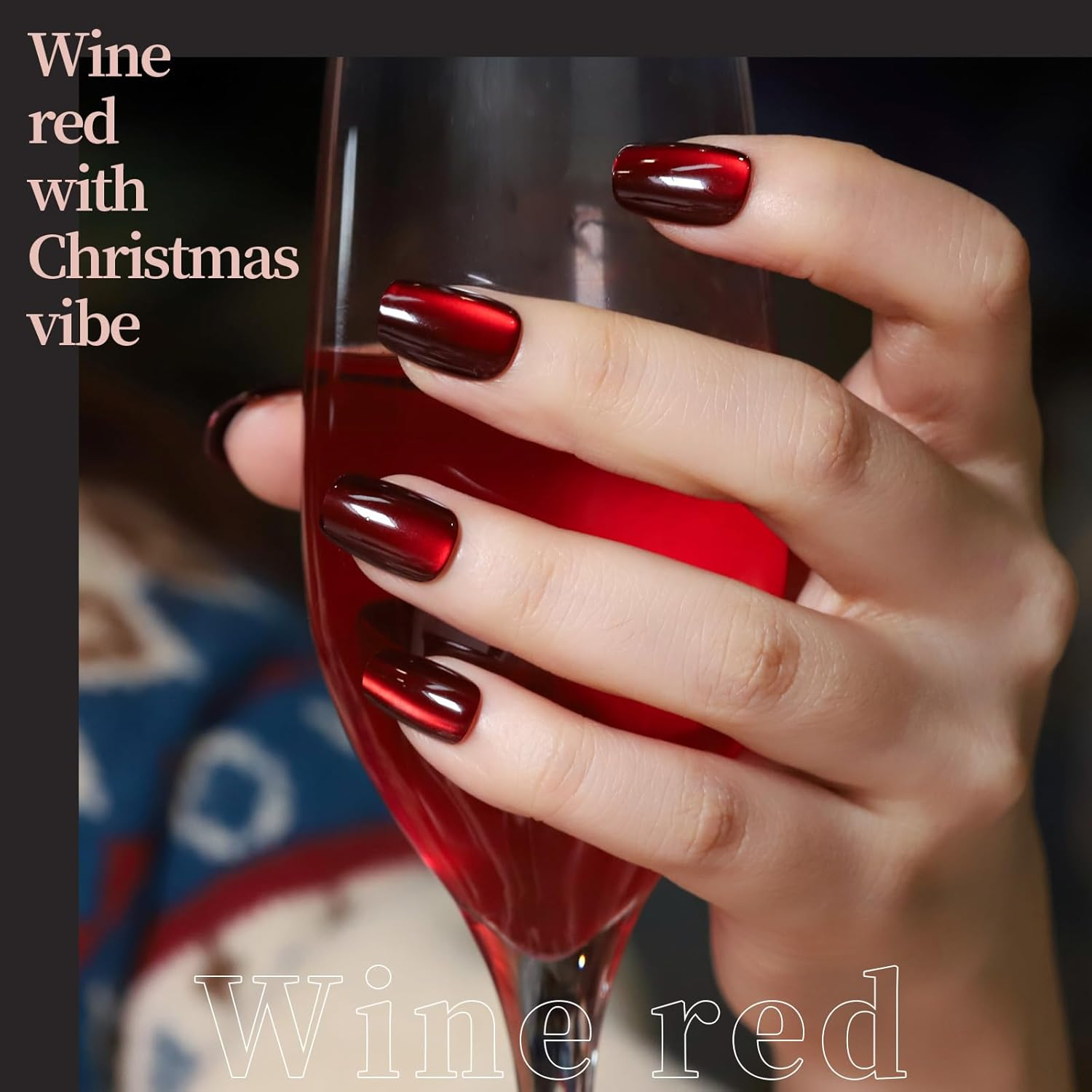 FANDAMEI Cat Eye Press on Nails Short Square, 6 Colors Natural Fake Nails Fine Diamond Shine, Glossy Ombre, Cat Eye Press on Nails for Women with Salon Quality image number 2