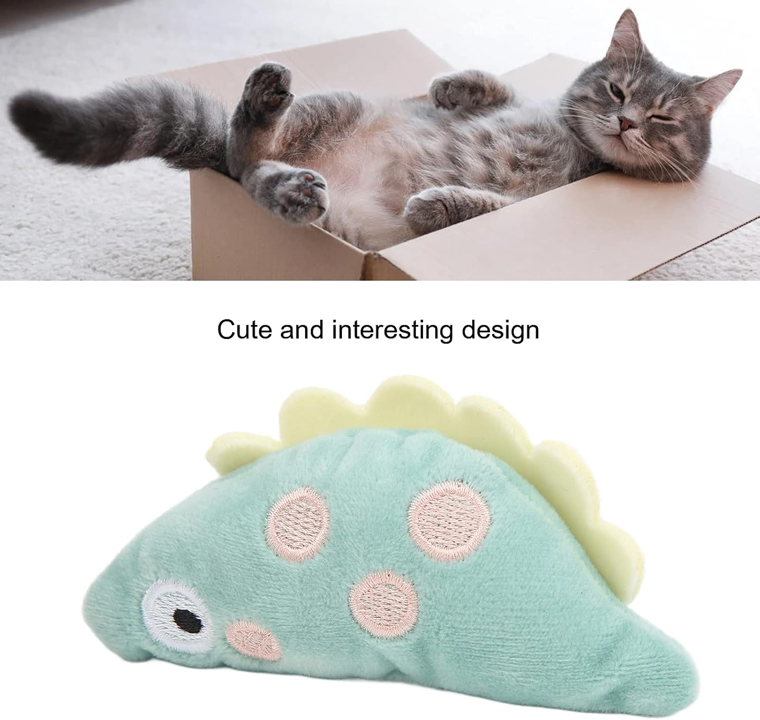 Catnip Plush Cat Toys, Tooth Cleaning Indoor Relieve Boredom and Stress Interactive Kitty Toy, Interactive Cat Kicker Toys Fluffy Kitten Teeth Cleaning Toy for Cats Dogs (Green image number 6