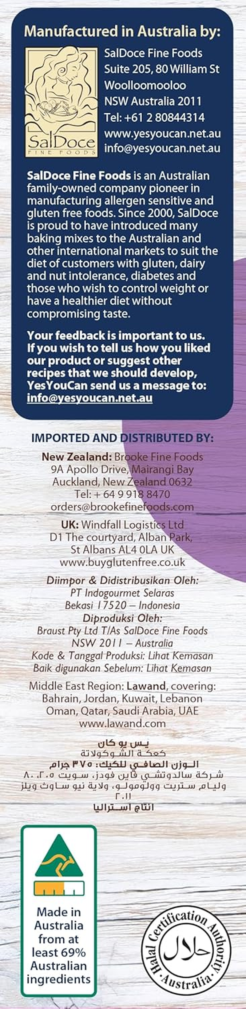 Yesyoucan Essential Chocolate Cake Mix G/F 375G