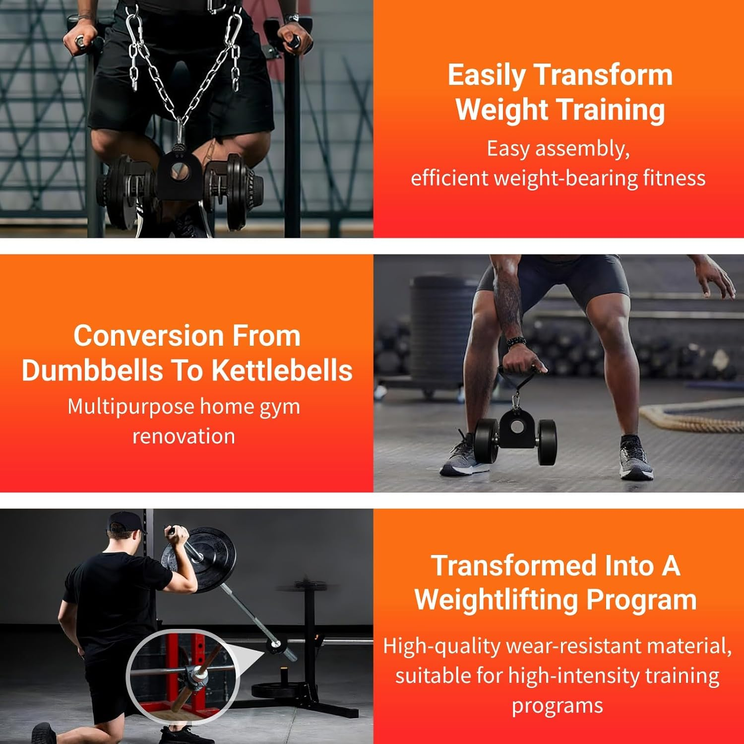 Ecogleam Barbell U-Shaped Clamp with T-Shape Handle Attachment for Loading Dumbbells on Barbells, Barbell Clip, Wall Lead Adapter, Turn Bars in Landmines, Gym Equipment, Weightlifting Hook, Dumbbell image number 2