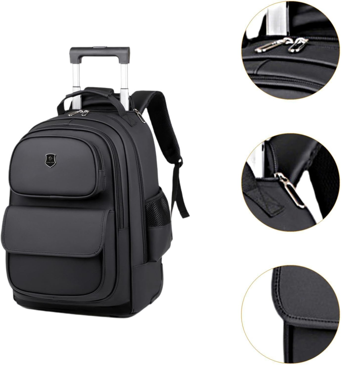 Magideal Laptop Backpack Suitcase with Wheels Oxford Cloth Rolling Laptop Briefcase Trolley Business Cabin Bag for Overnight Women Men - Gray image number 4