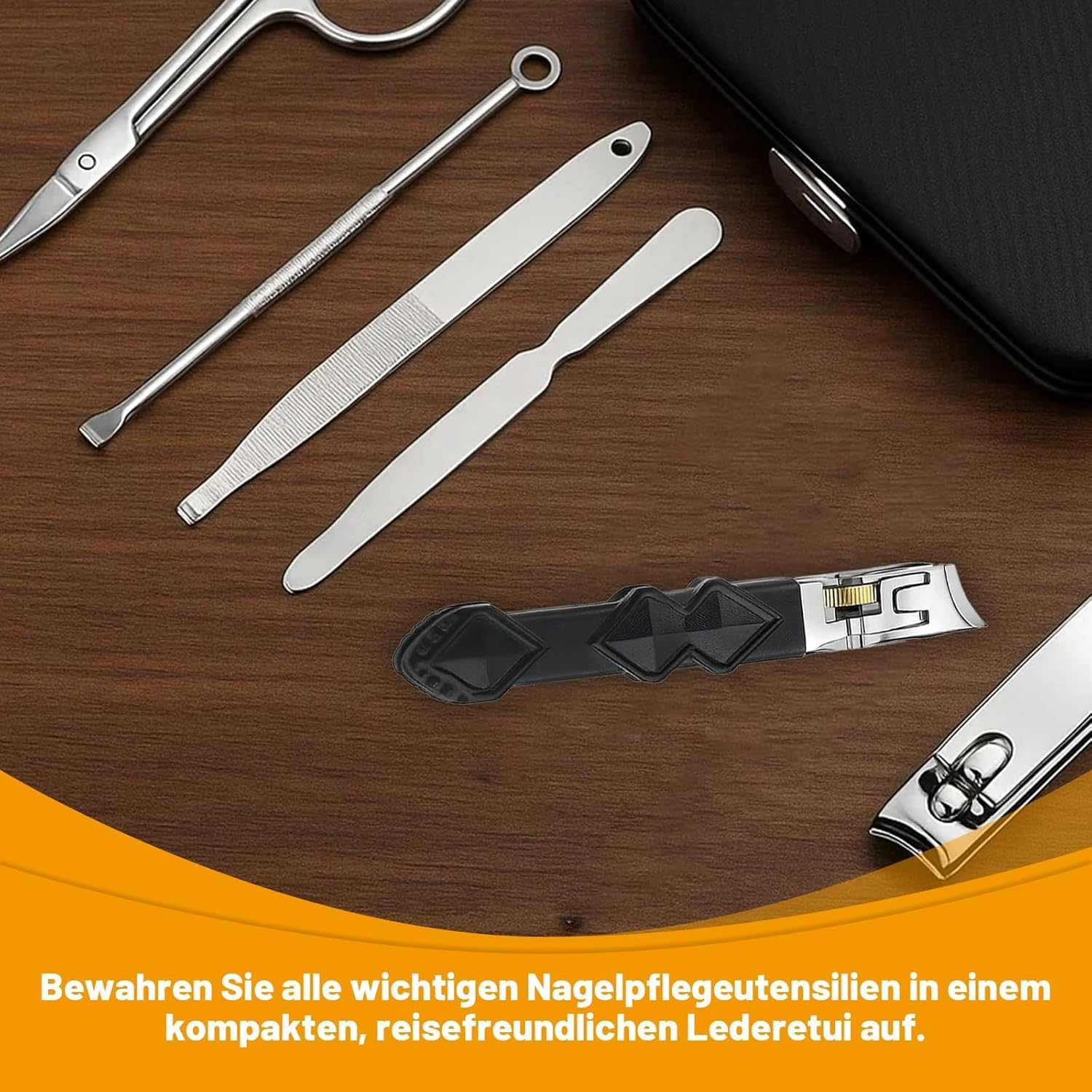 Solymody Nail Expert Nail Set, 9-Piece Manicure Set with Nail Clippers Set, Nail Care Set for Men and Women, Includes 8 Black Nail Scissors and 1 Lockable Nail Clippers