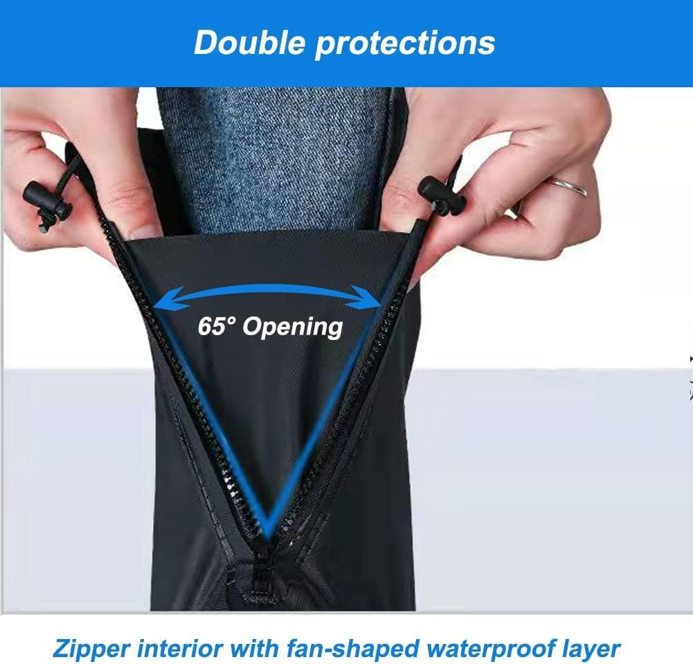 Shoe Covers with Zipper Hard Sole Version Waterproof Shoe Covers Reusable Galoshes for Rainy and Snowy Outdoors Garden Etc, Rain Boots for Men Women Kid ﻿ image number 5