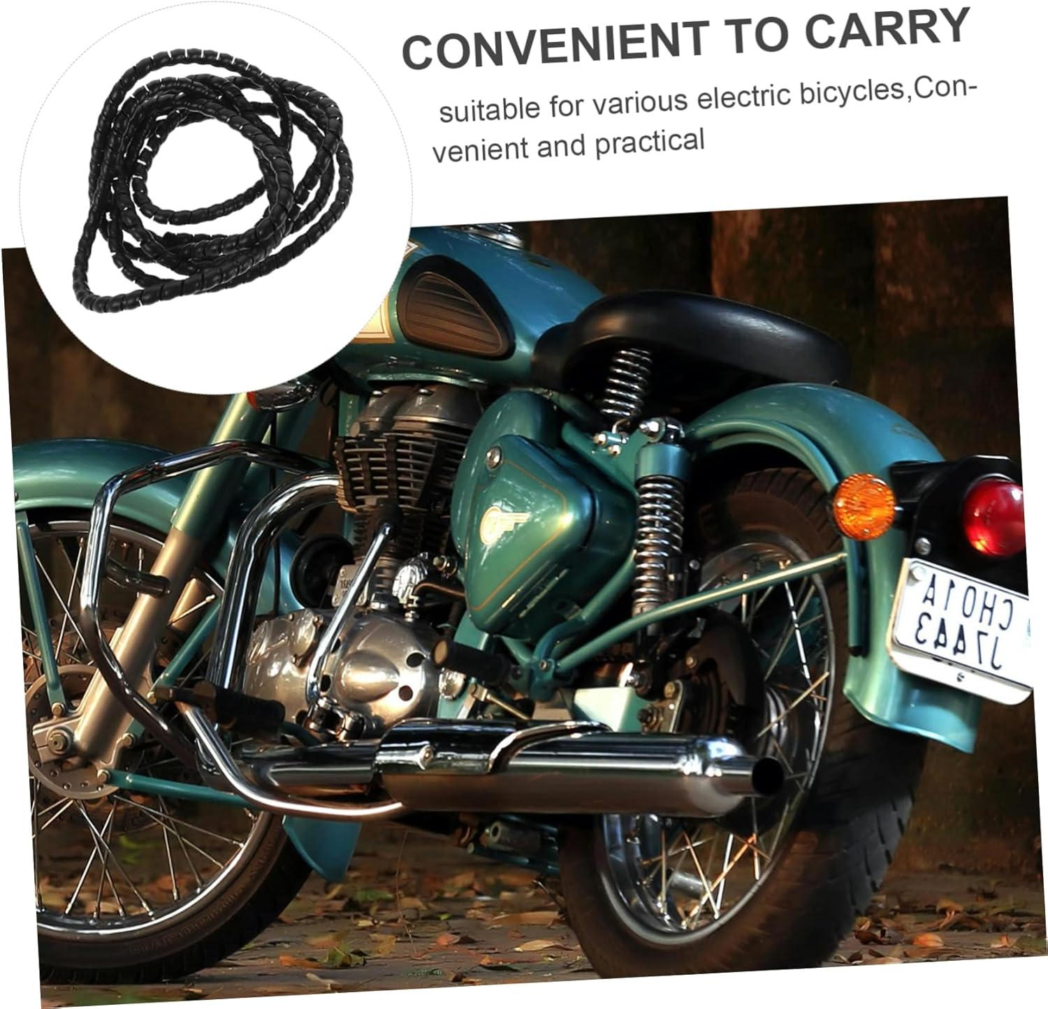 ULTECHNOVO 3-Meter Spiral Cable Sleeve 8Mm Black Wire Wrap Cord Sleeve Hose Insulated Cable Protector for Electrical Cord Management on Bikes and Home image number 1