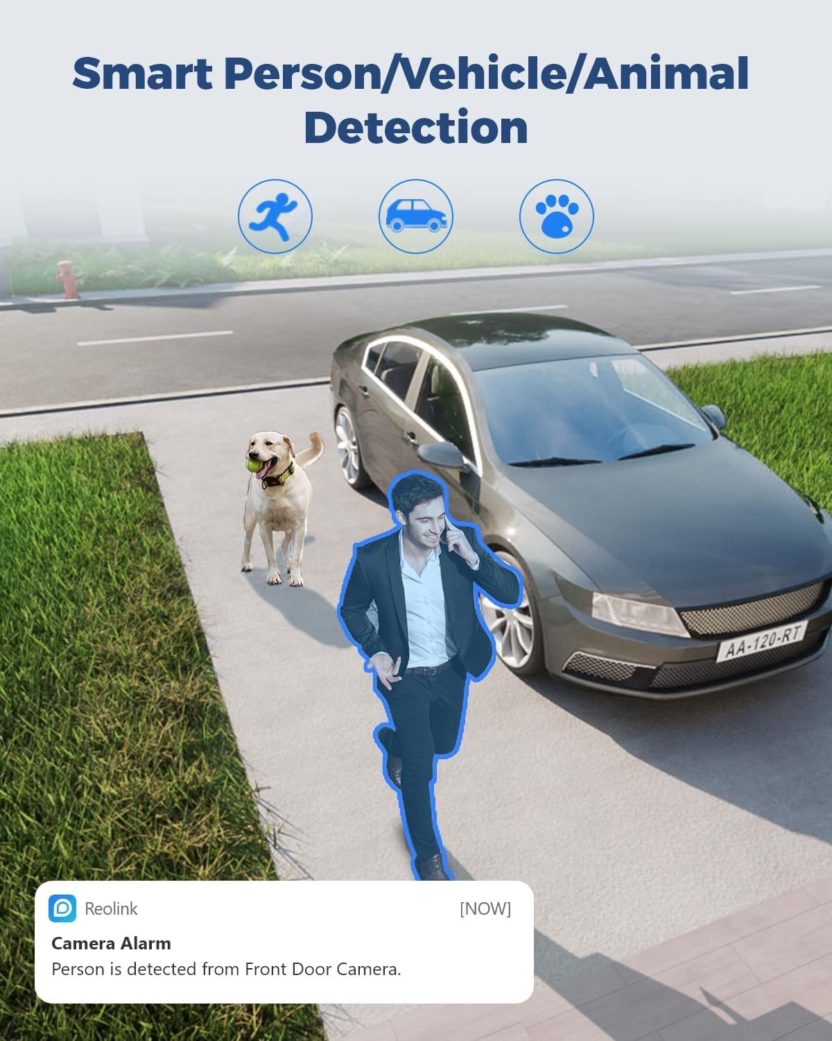 Reolink 4K Wifi Security Camera Outdoor with 180&deg; Ultra-Wide Angle, 2.4/5 Ghz IP Cam, Smart Human/Vehicle/Pet Detection, Color Night Vision, Two - Way Talk, IP66 Waterproof, Duo 2 Wi-Fi image number 4