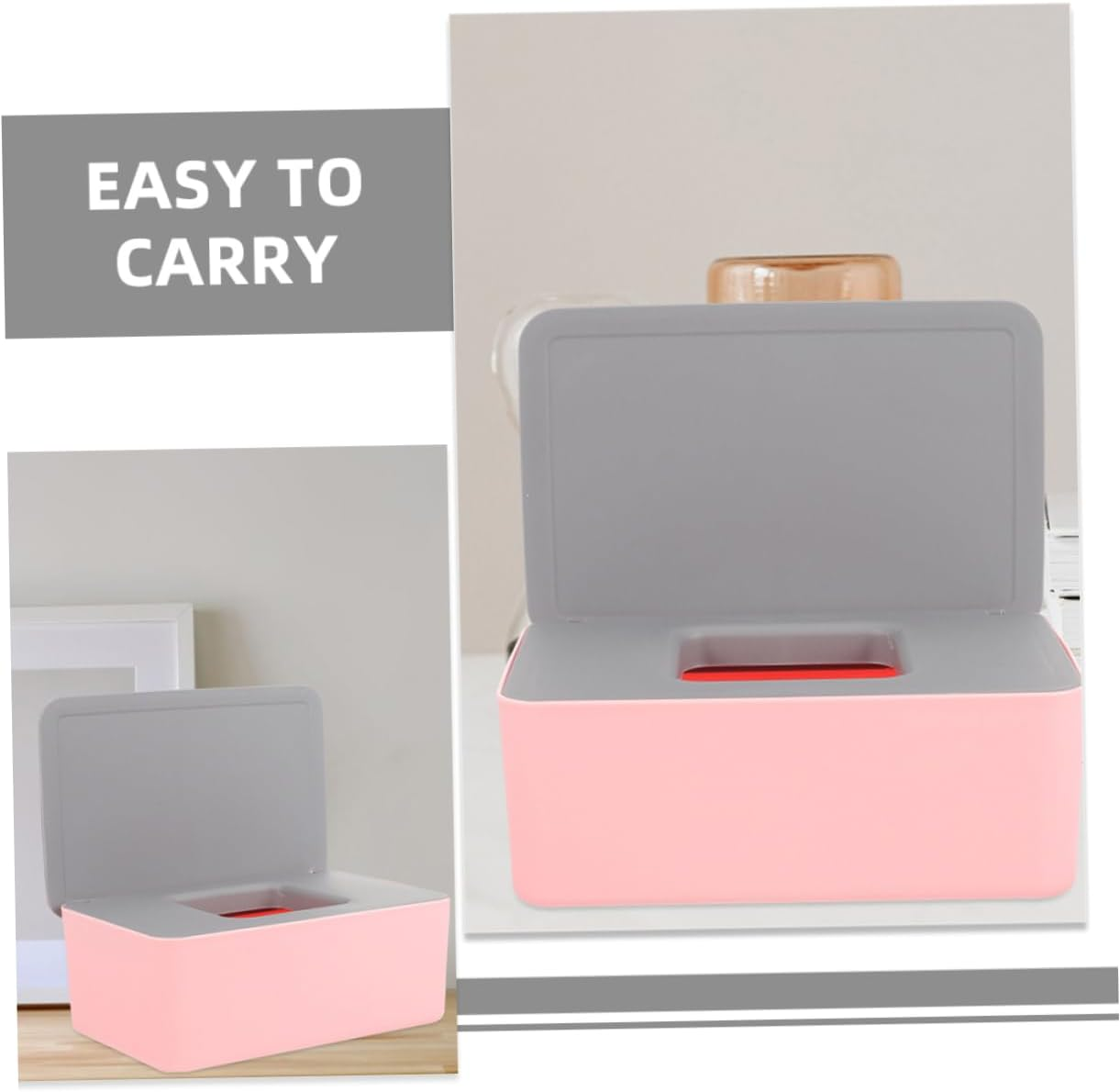 2Pcs Portable Wet Wipes Box Refillable Wipe Containers Large Capacity Wet Tissue Organizer for Home Travel image number 4